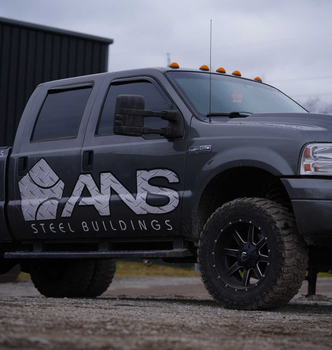 ANS steel building company truck in Defiance Ohio representing a client generating leads through digital marketing